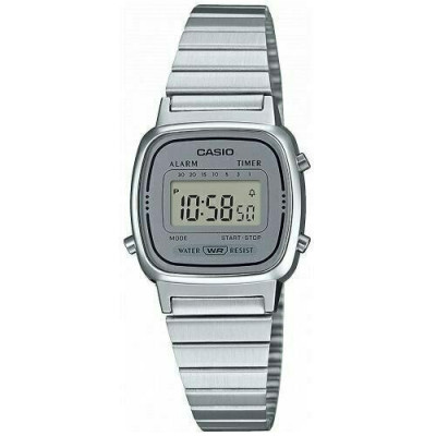 Casio LA‑670WEA‑7EF Γυναικείο Ψηφιακό (Vintage Mini) Ρολόι με Ασημί Μεταλλικό Μπρασελέ